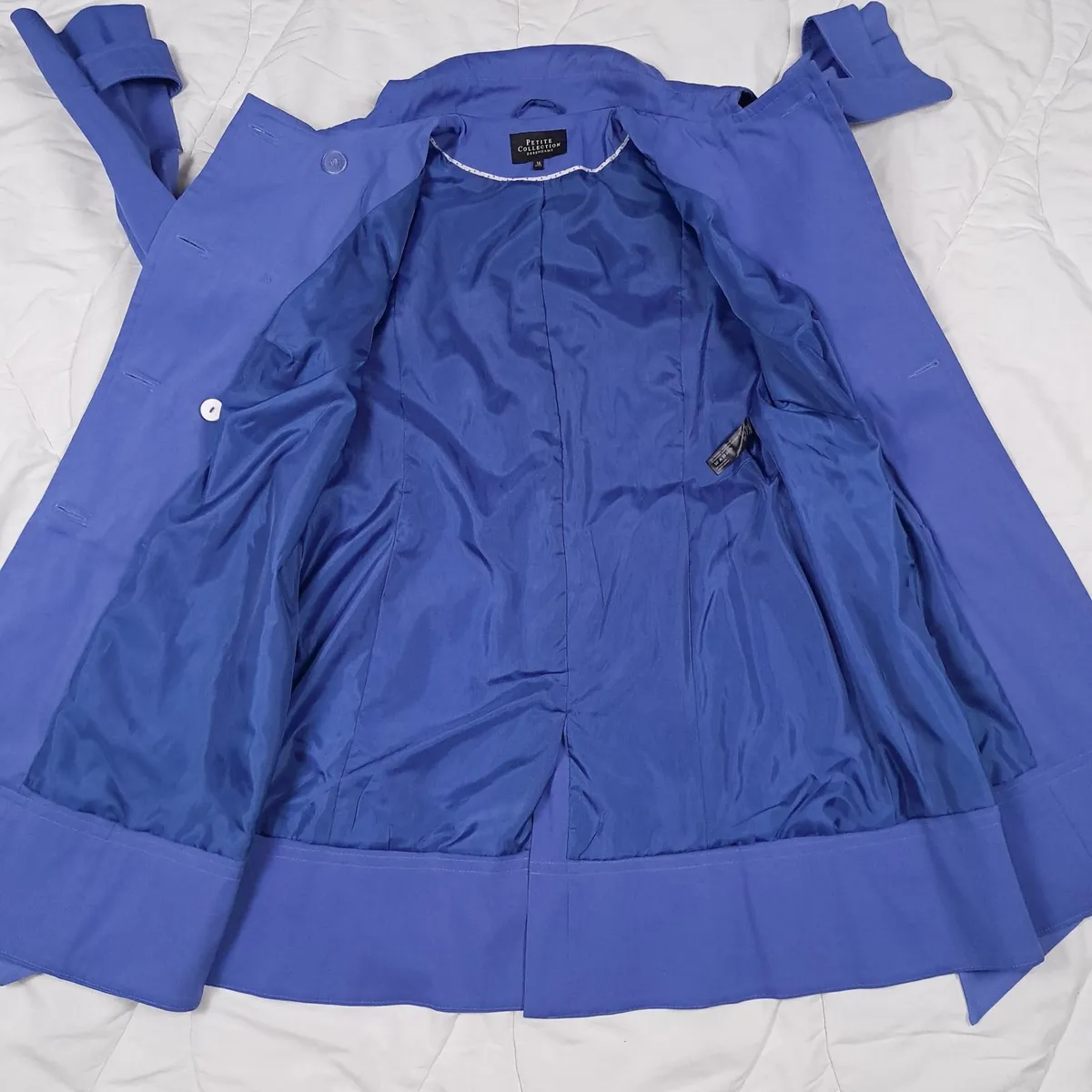 Debenhams Blue Double Breasted Trench Coat 16UK - Image 2