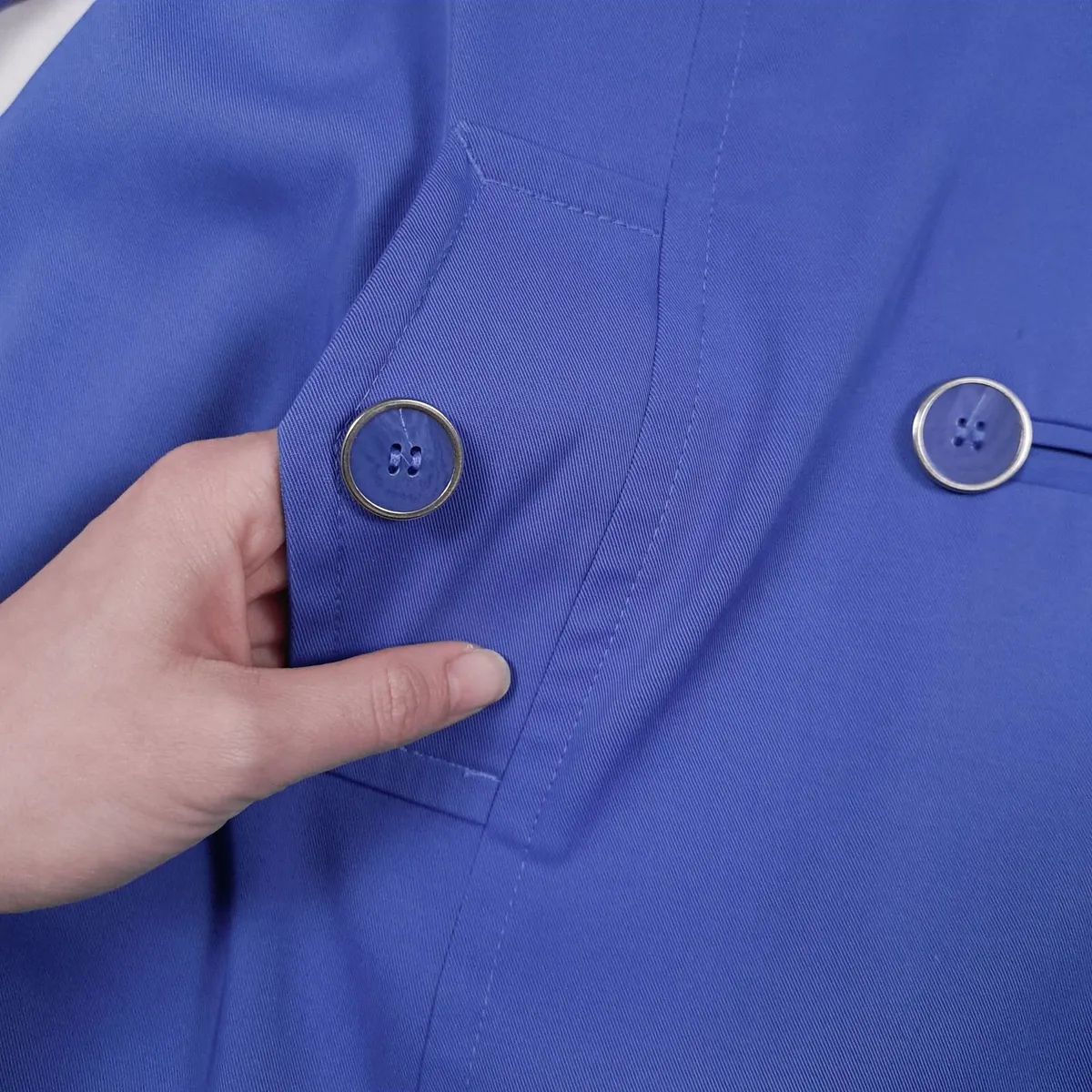 Debenhams Blue Double Breasted Trench Coat 16UK - Image 3