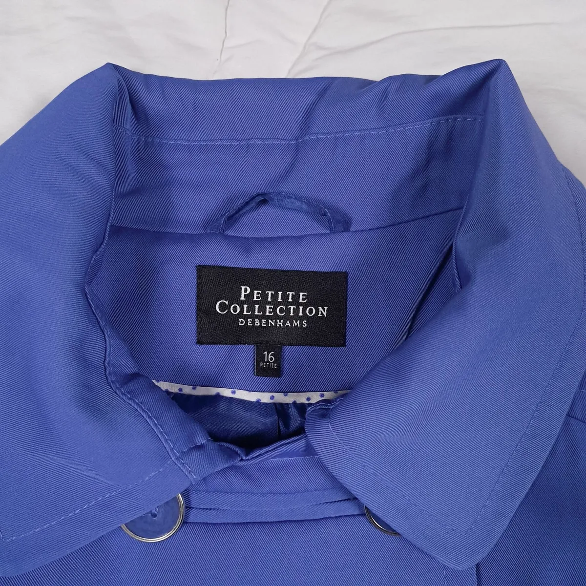 Debenhams Blue Double Breasted Trench Coat 16UK - Image 4