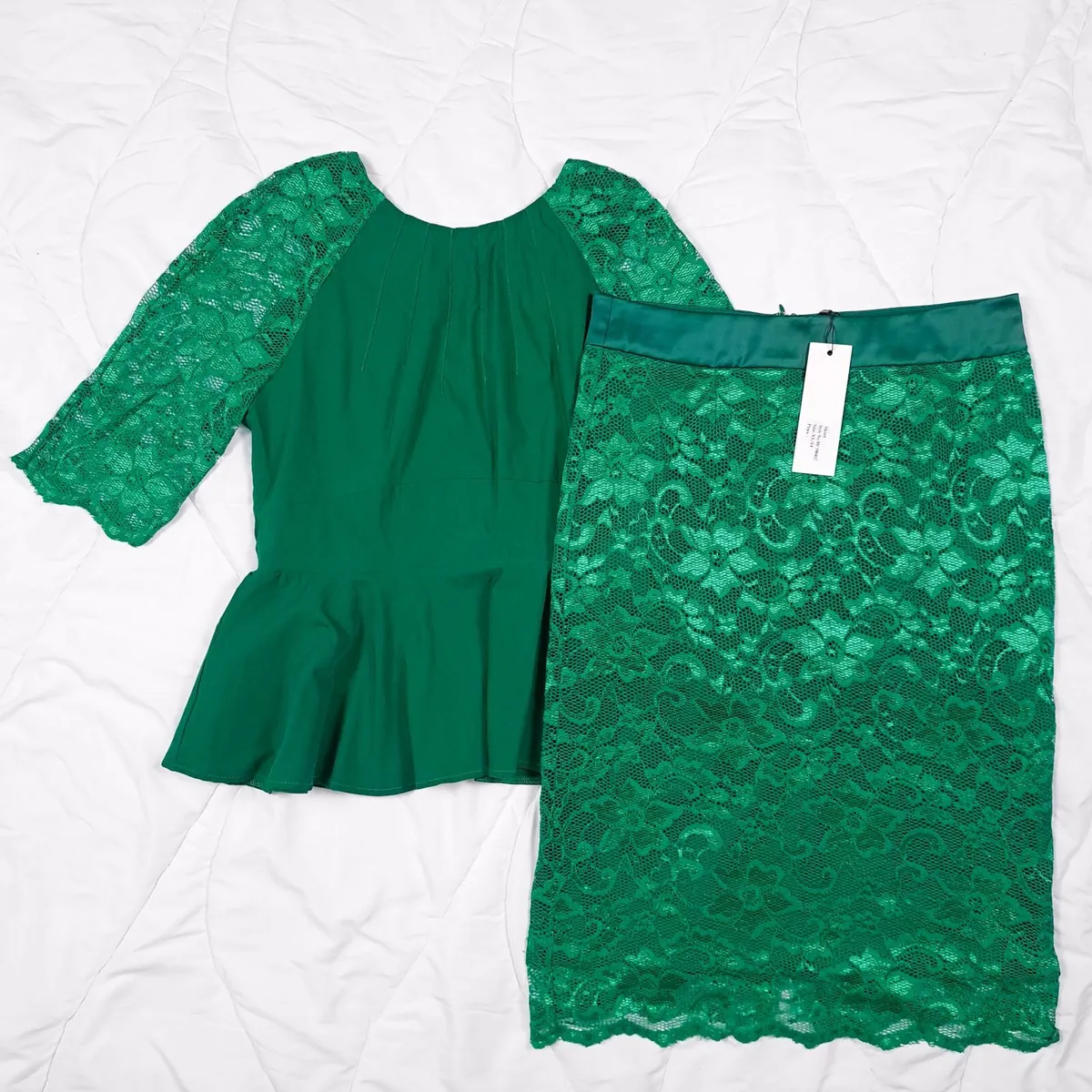 Ollie & Mac Green Top Skirt Co-ords 14UK/42EU - Image 1