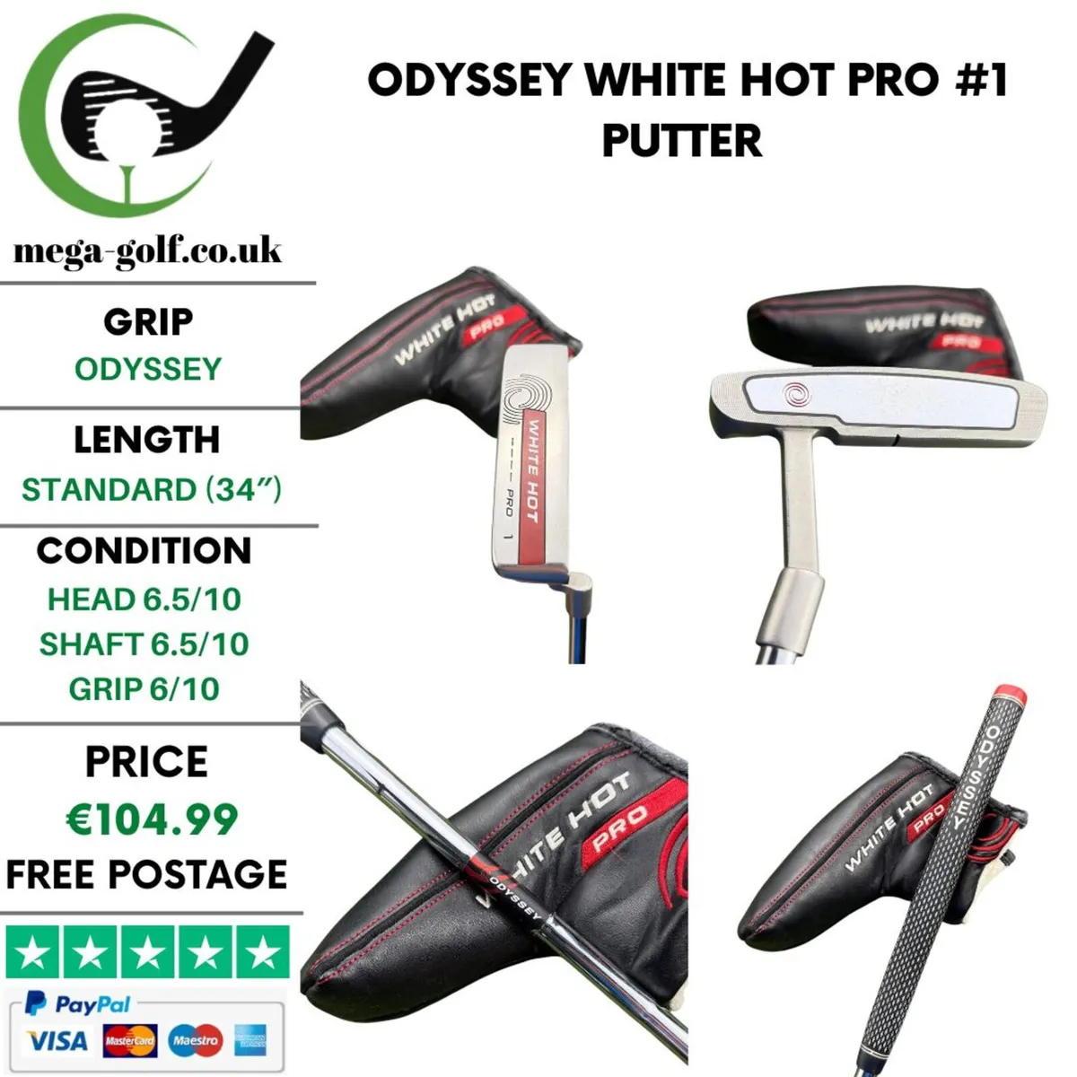 Odyssey White Hot Pro #1 Putter / 34" - Image 1