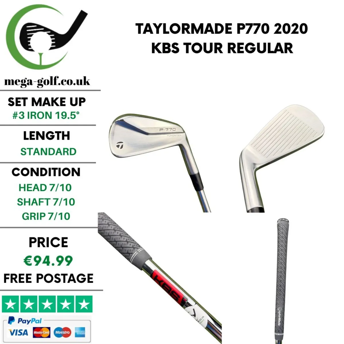Taylormade P770 2020 #3 Iron 19.5° / Regular - Image 1