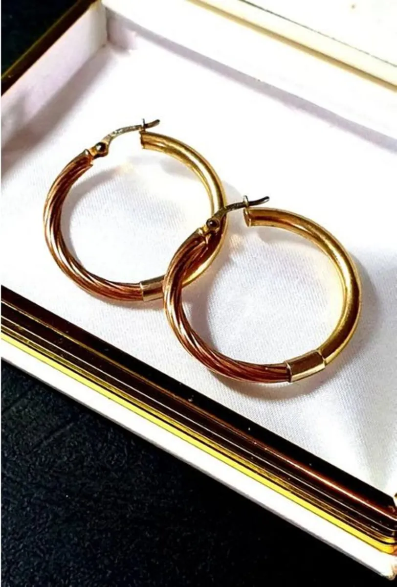 Vintage 14ct Gold Hoops - Image 1