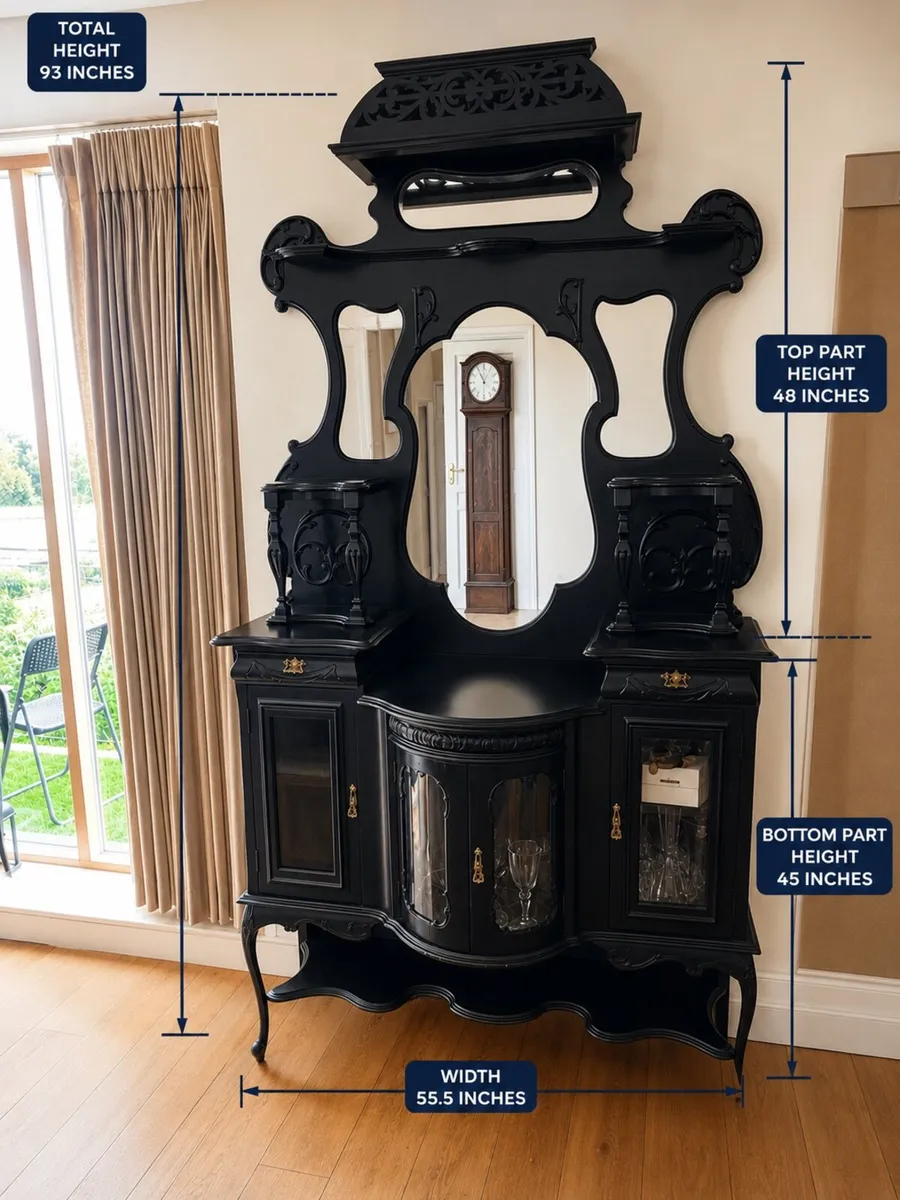 Antique Victorian Display Cabinet / Sideboard - Image 2