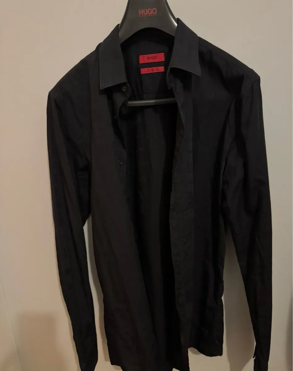 HUGO Boss Extra Slim Fit Black Shirt - Image 1