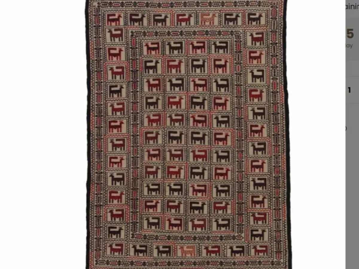 Authentic Wool Kilim Rug Afghan Tribal Design - Image 1