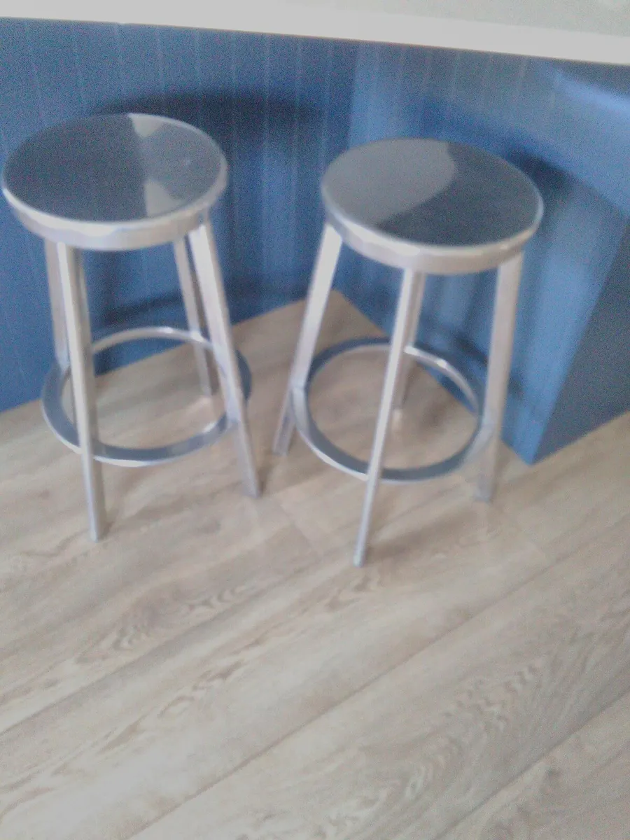 Italian designer aluminium stools - Image 1