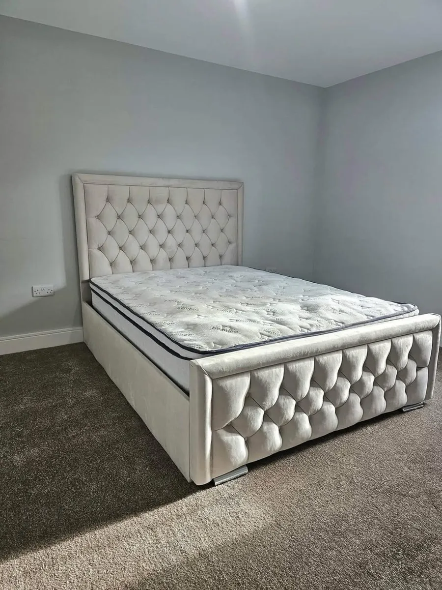 Double & King Size Bed Frame With Mattress Opt - Image 4