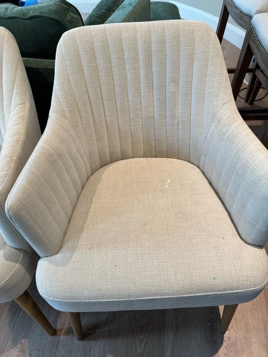 4 Cream Dining Chairs - Image 2