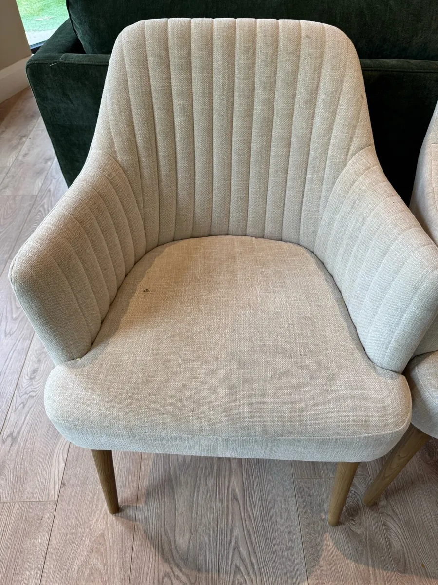 4 Cream Dining Chairs - Image 4