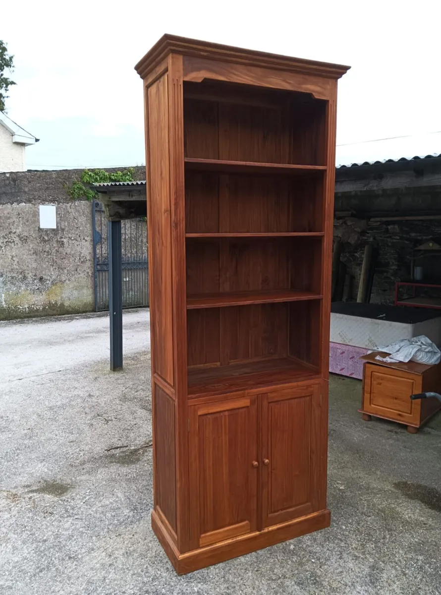 Solid teak display cabinet / bookshelf - Image 1