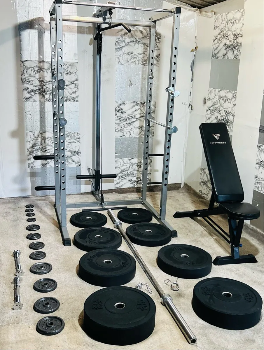 POWER RACK WITH PULLEY ATTACHMENT WEIGHTS BAR ++ - Image 3