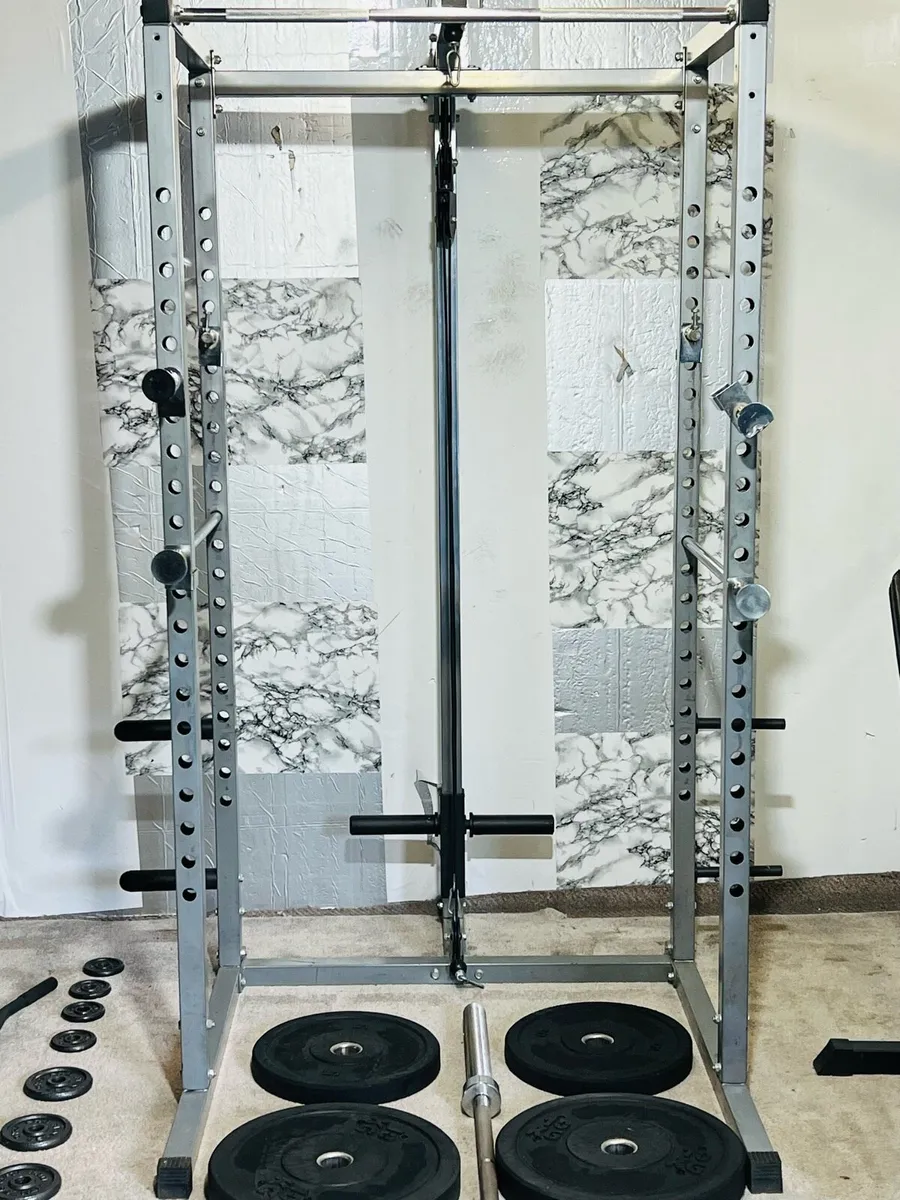 POWER RACK WITH PULLEY ATTACHMENT WEIGHTS BAR ++ - Image 4