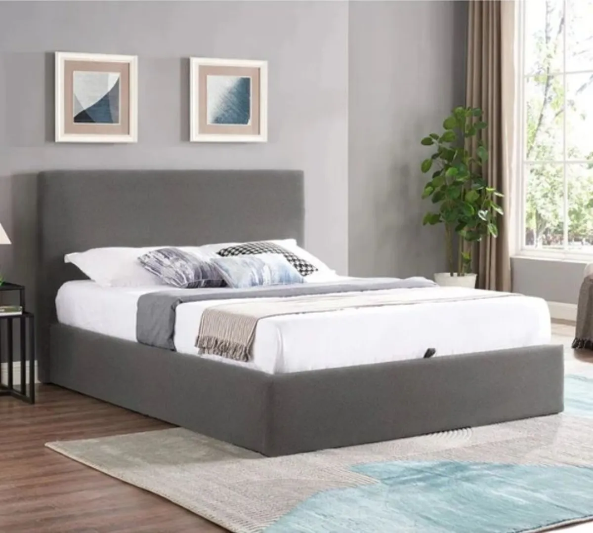Ezra Navy Ottoman Bedframe / 2 Sizes & 3 Colours - Image 3