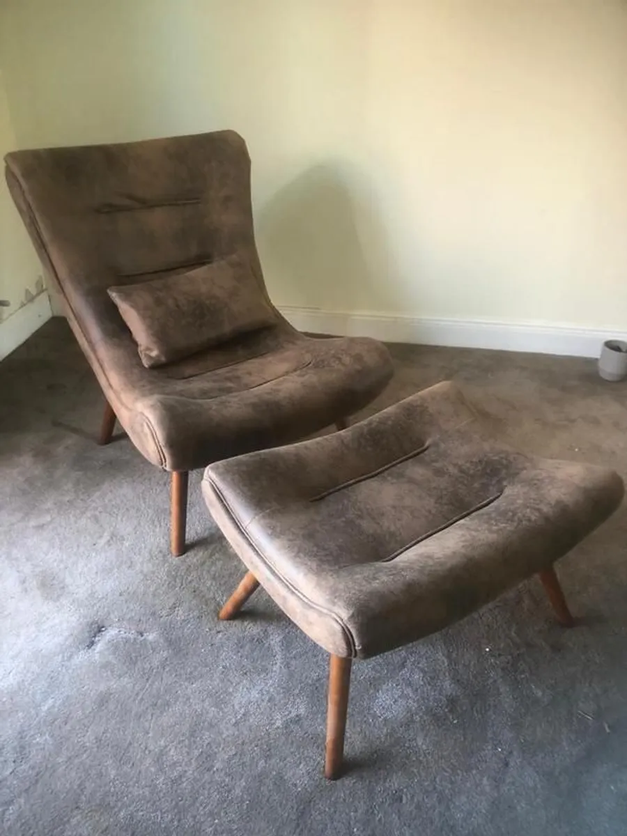 Armchair & Matching Footstool - Image 1