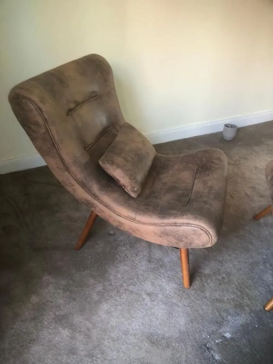 Armchair & Matching Footstool - Image 4
