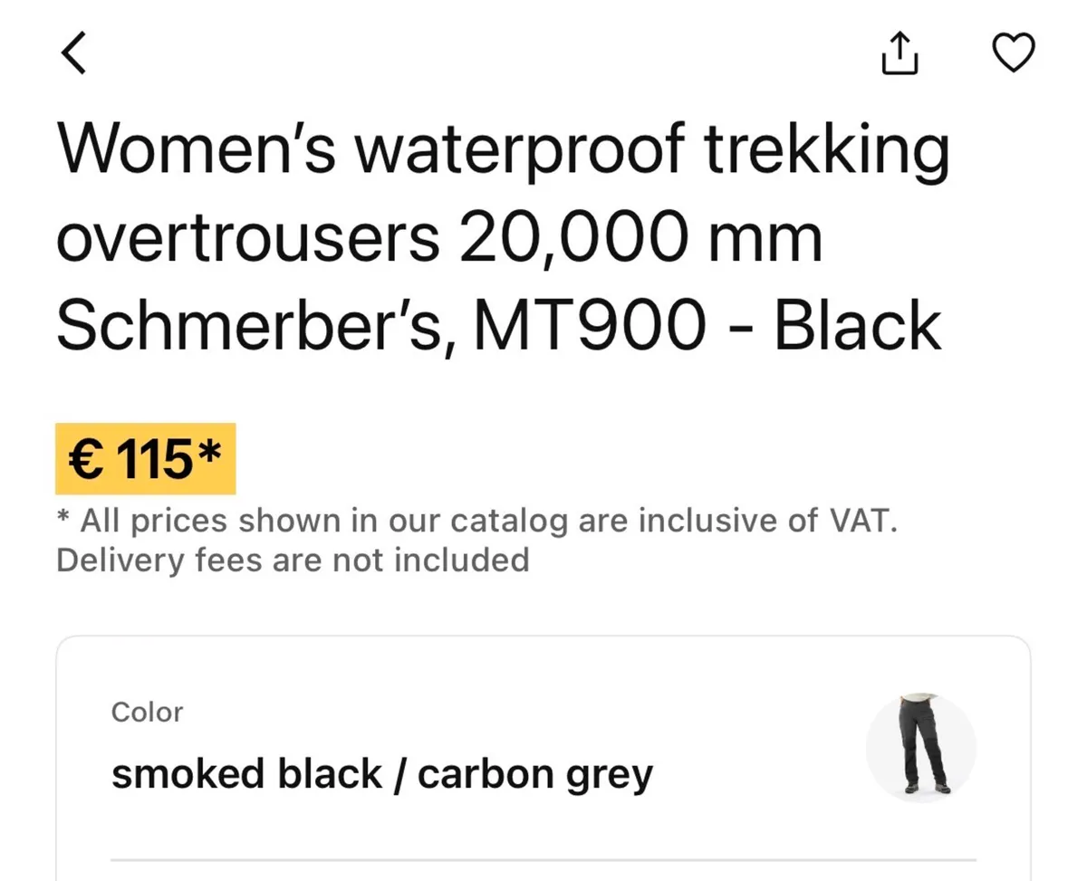 Decathlon MT900 Waterproof Trekking Trousers - Image 1