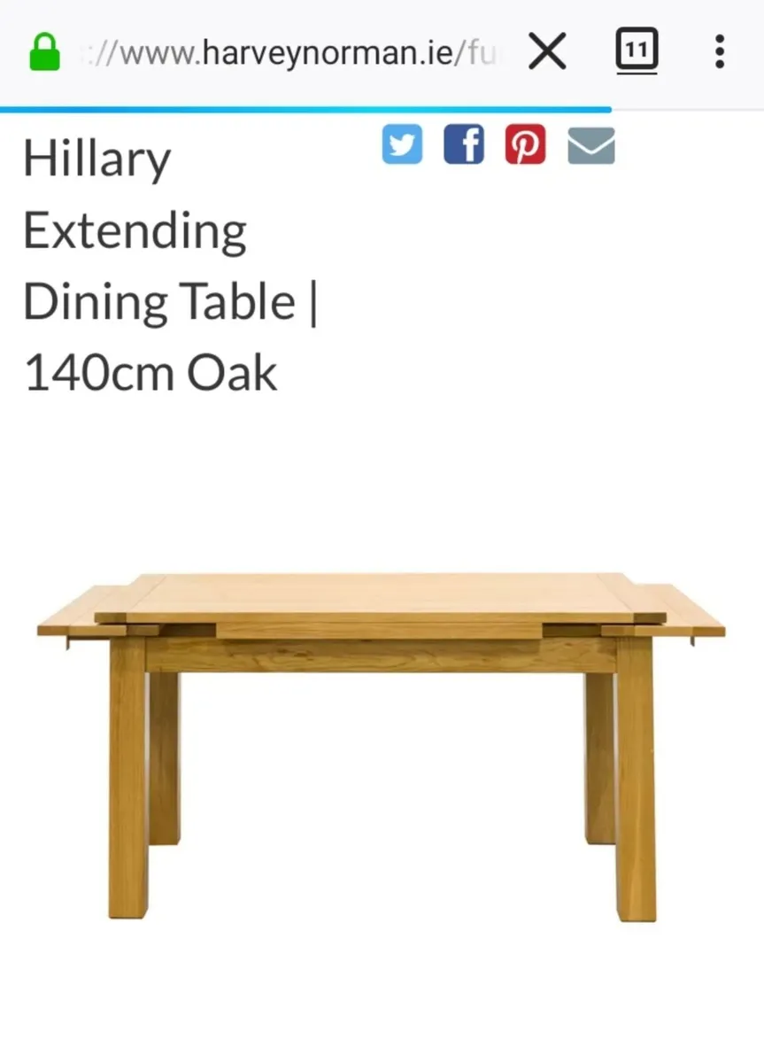 Solid Oak Extending Dining Table – Immaculate Cond - Image 1