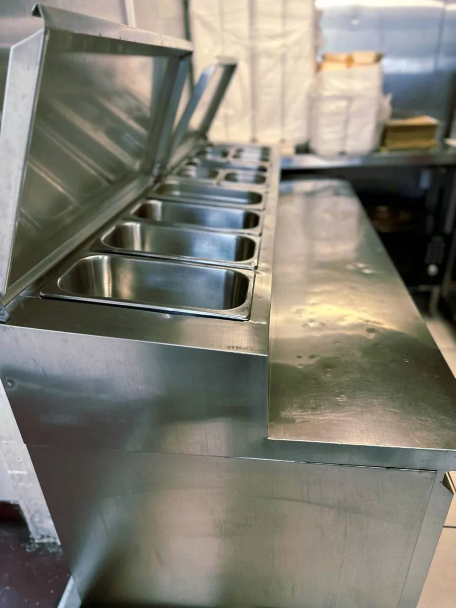 Commercial Stainless Steel 3 Door Prep Fridge - Image 3