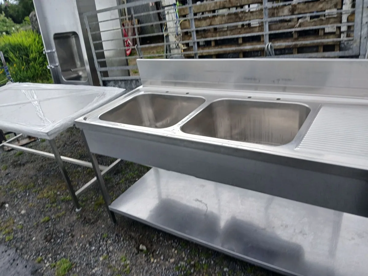 Staneless steel cabbinet double sink unit complete - Image 1