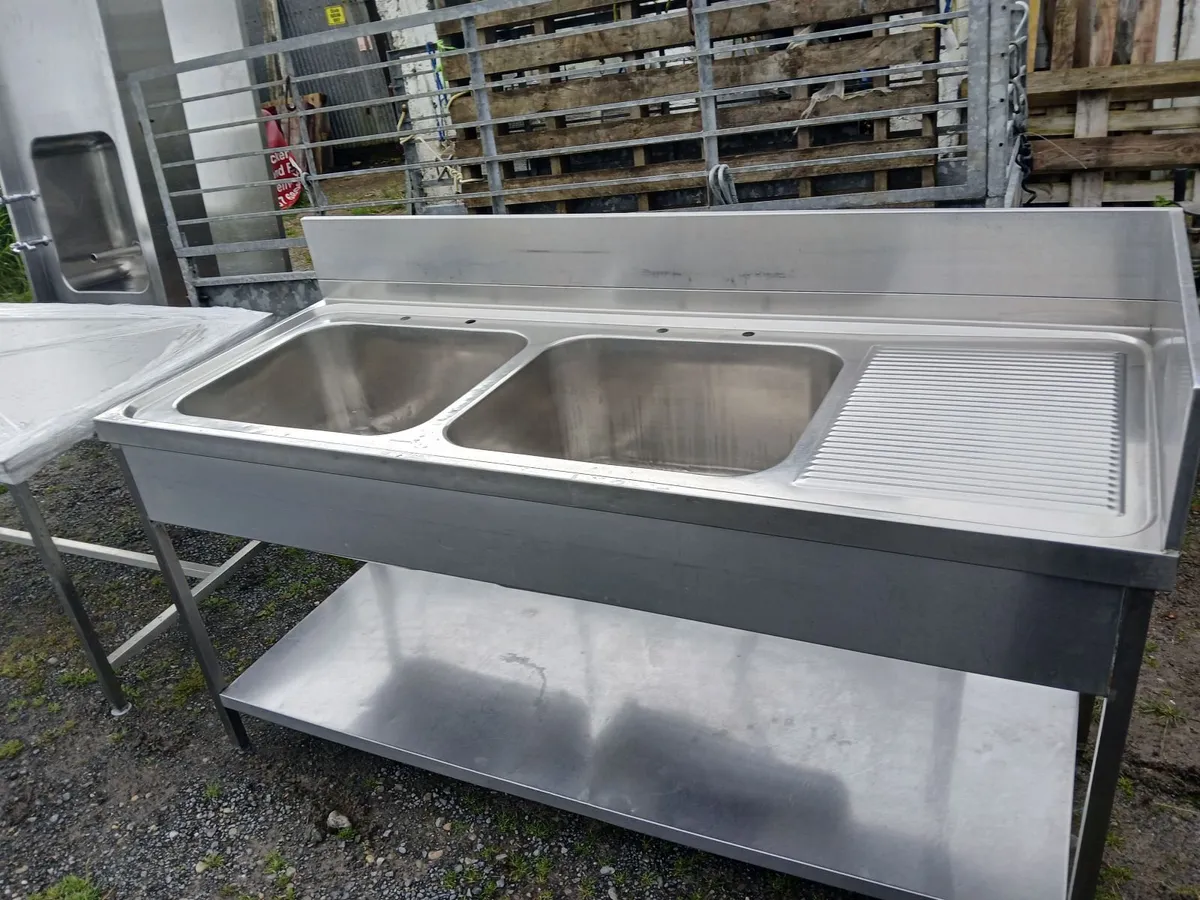 Staneless steel cabbinet double sink unit complete - Image 2