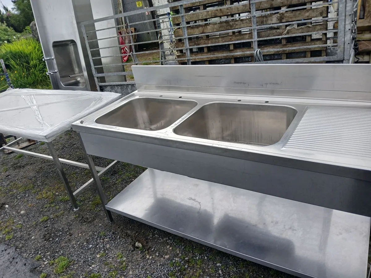 Staneless steel cabbinet double sink unit complete - Image 4
