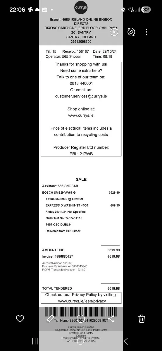 Bosch dishwasher - Image 1