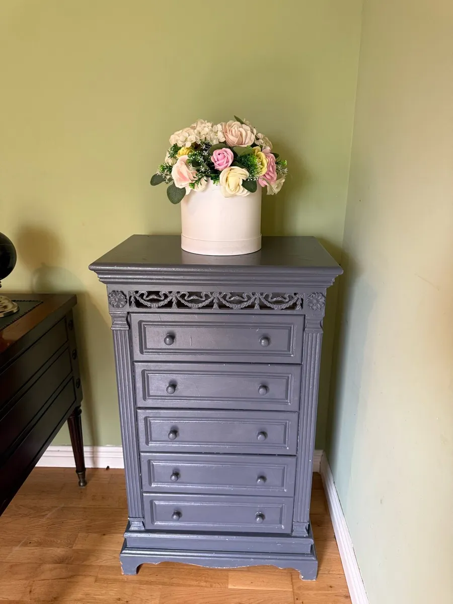 Vintage Solid Wood Tallboy Chest of Drawers - Image 1