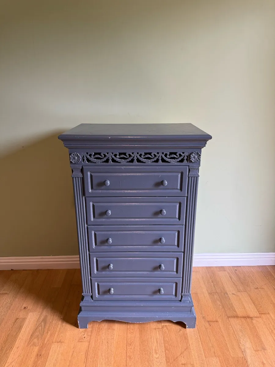 Vintage Solid Wood Tallboy Chest of Drawers - Image 3