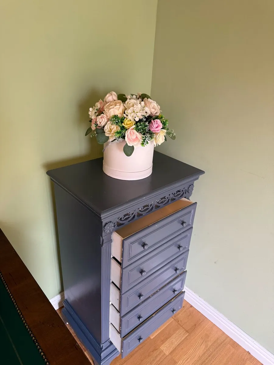 Vintage Solid Wood Tallboy Chest of Drawers - Image 2
