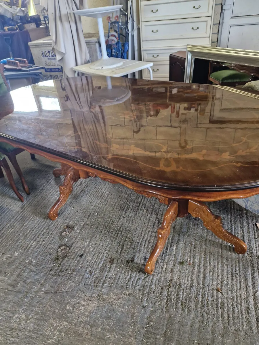 Kitchen table with eight chairs - Image 3