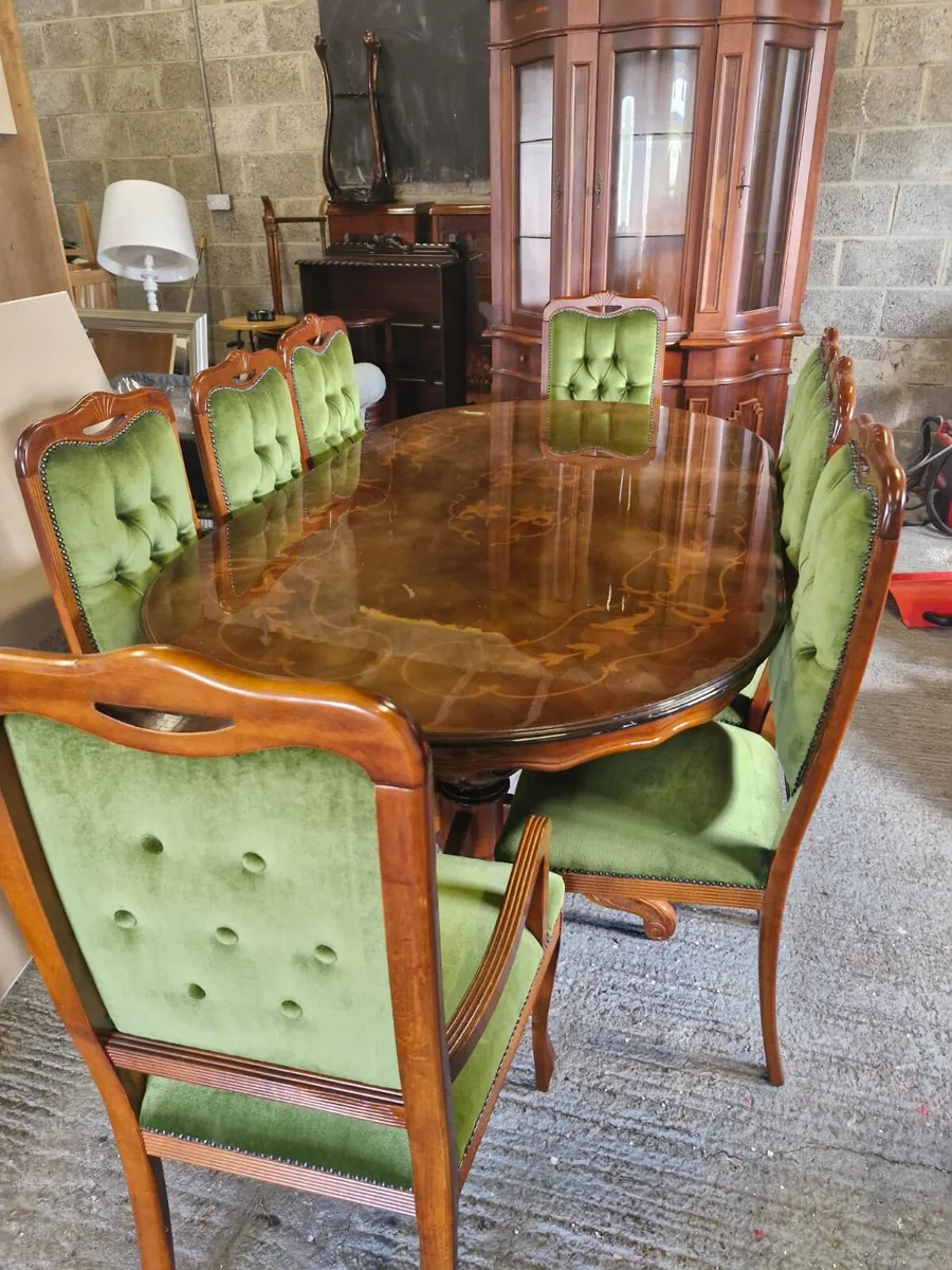 Kitchen table with eight chairs - Image 1