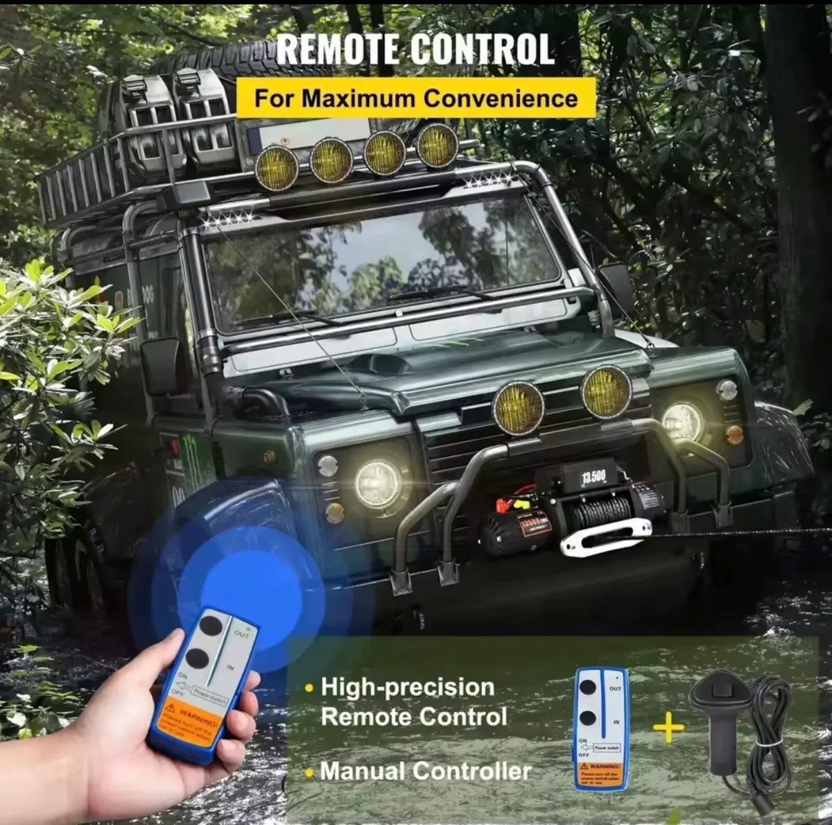 New 6 tone 12V Electric Winch Synthetic rope safer - Image 3