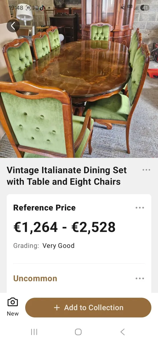 Kitchen table with eight chairs - Image 4