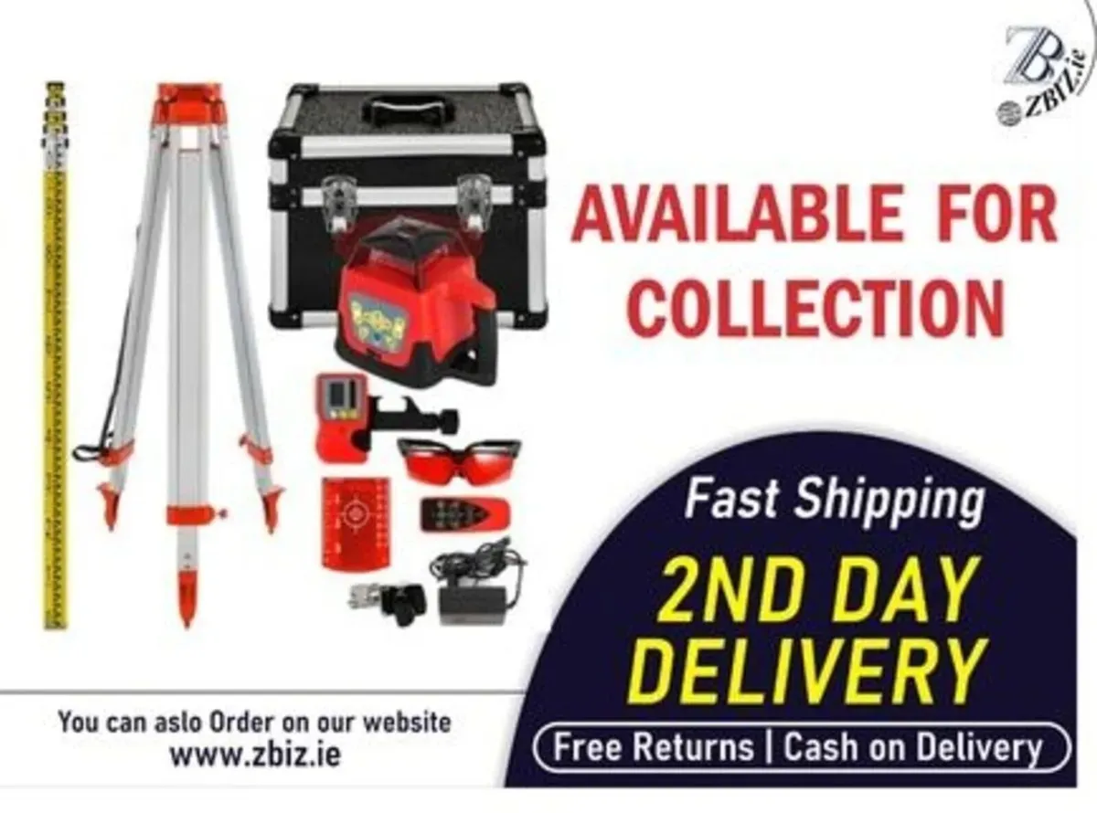 Red Rotary Laser Level Self-Leveling Tool - Image 1