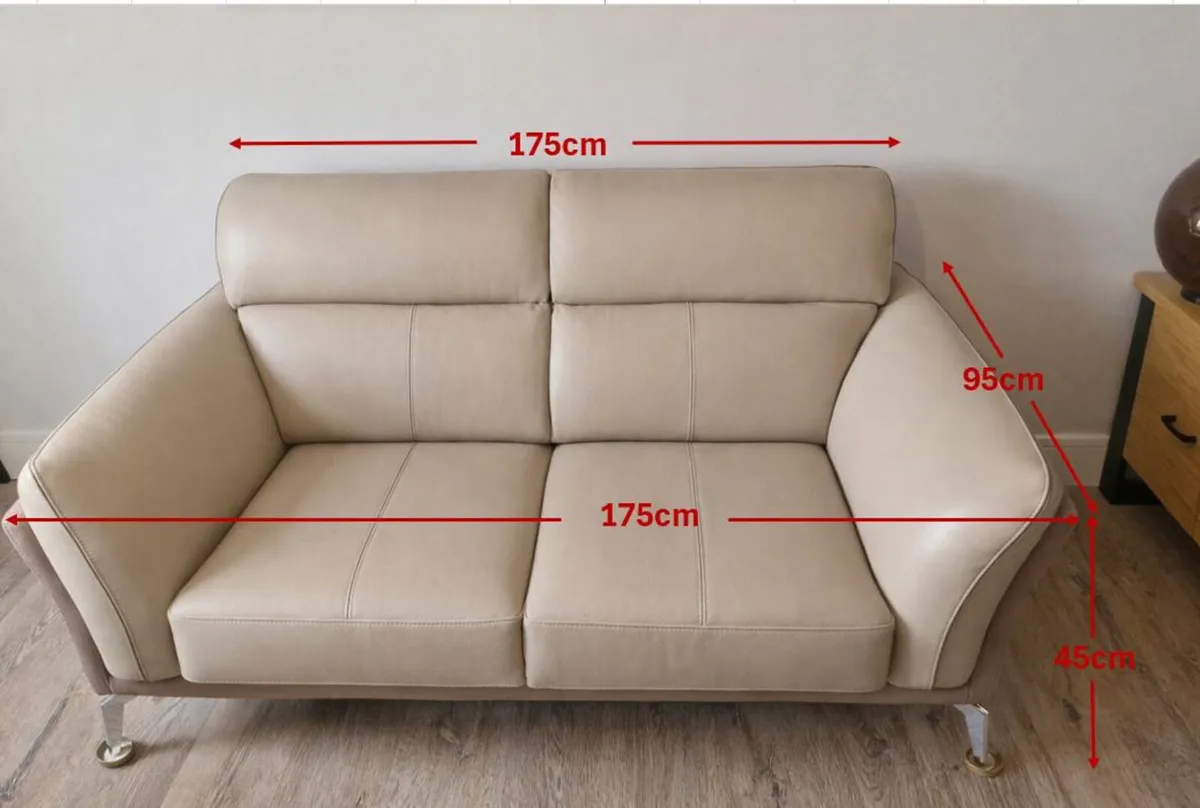 DFS Valdez Italian Leather 2x Two-Seater Sofas - Image 2