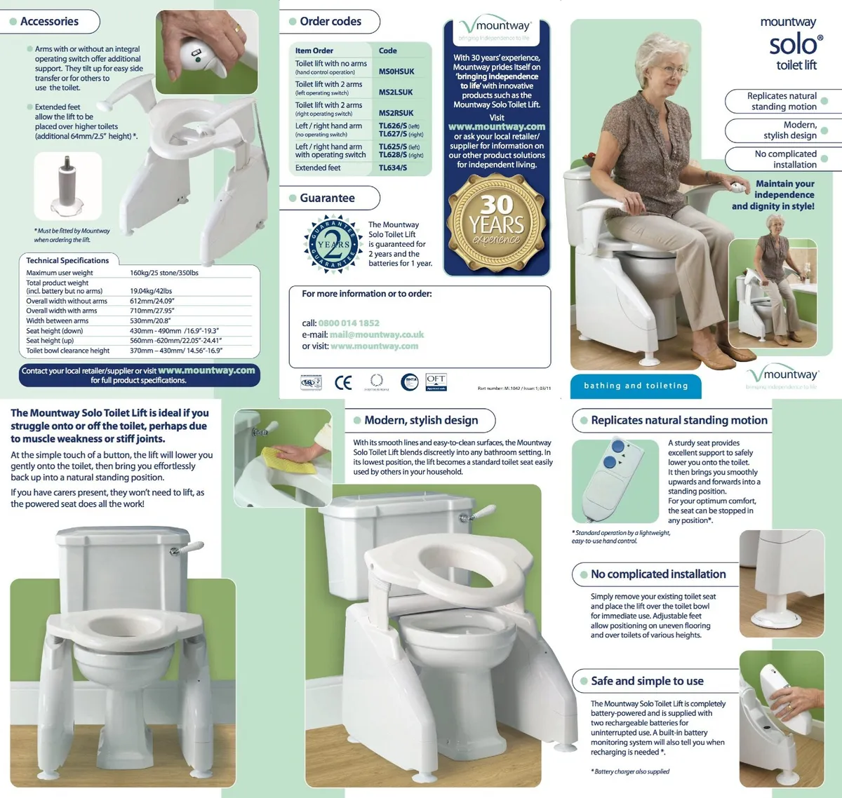 Toilet seat/chair lift by Mountway Solo - Image 1