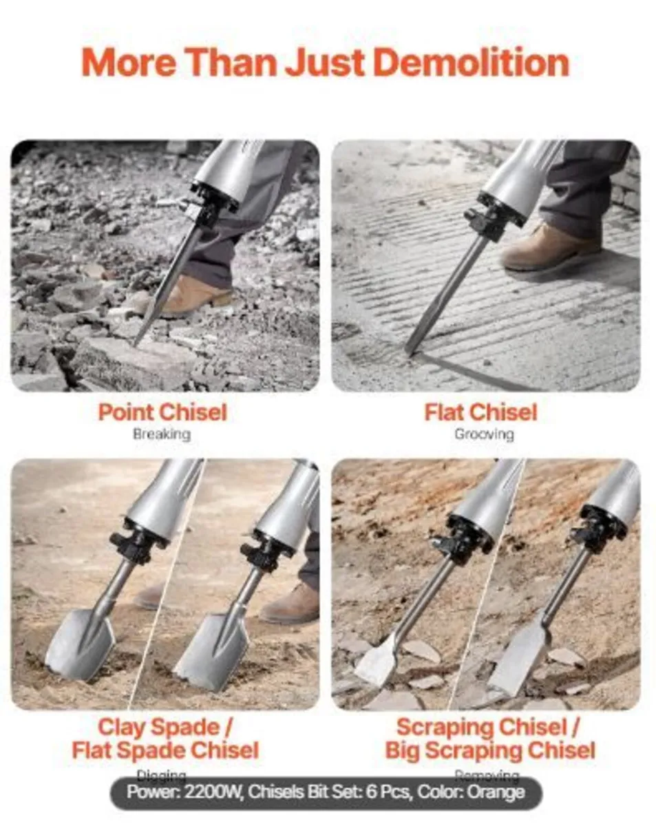 Demolition Jack Hammer Concrete Breaker 2200W - Image 2