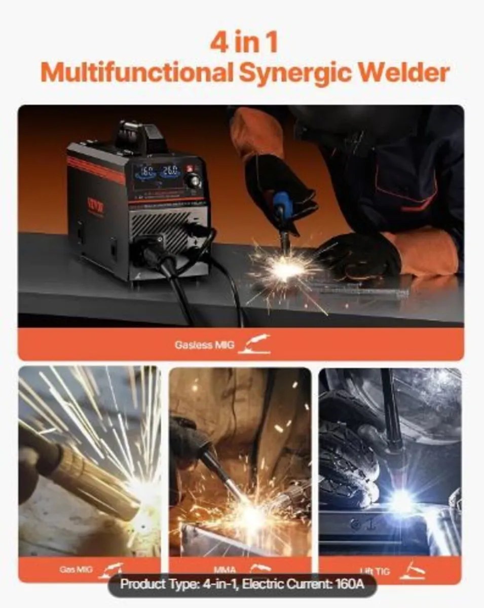 MIG Welder, 160A Synergic Mig Welding Machine - Image 1