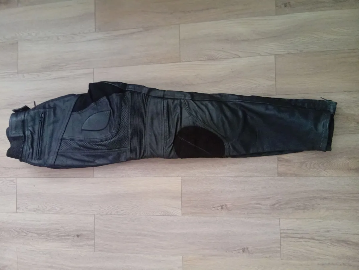 New Genuine Leather Moto Trousers Pants - Image 3
