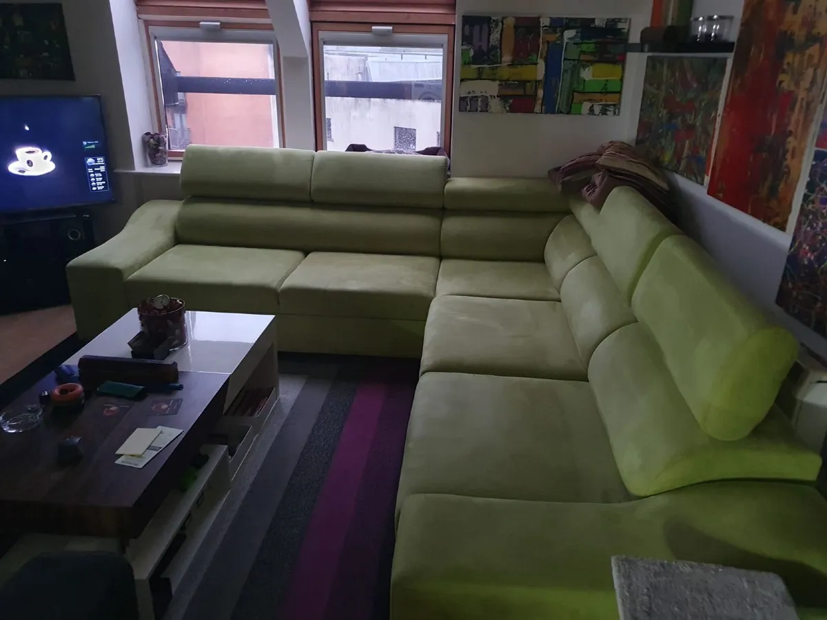 Large corner sofa with bed - Image 2