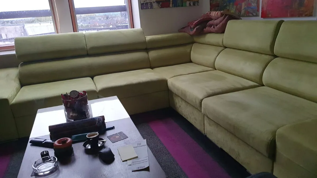 Large corner sofa with bed - Image 3