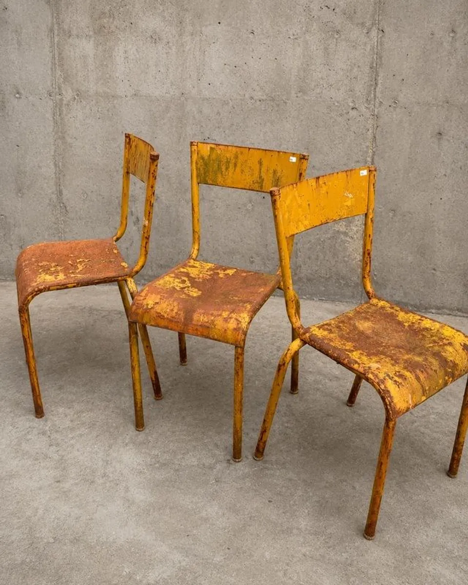 French industrial cafe chairs from Paris - Image 1