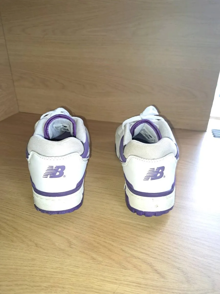 New Balance 550 White Purple Shoes - Image 3