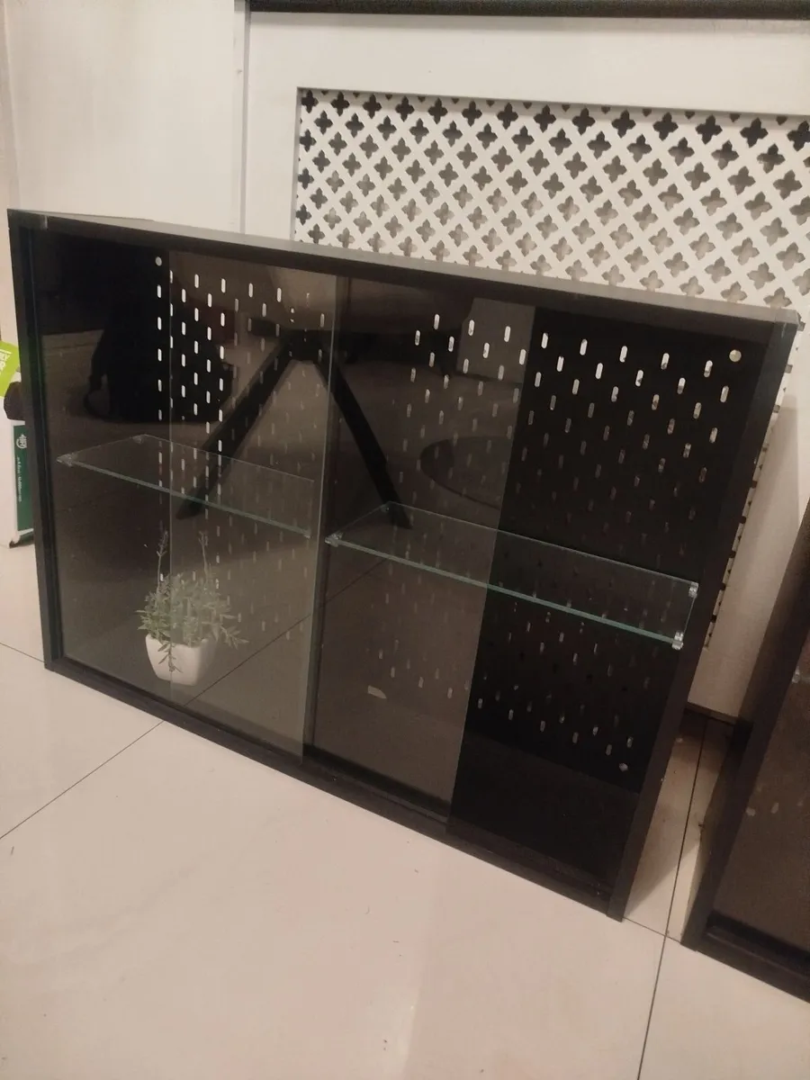 Kallax units with glass sliding doors and shelf - Image 3