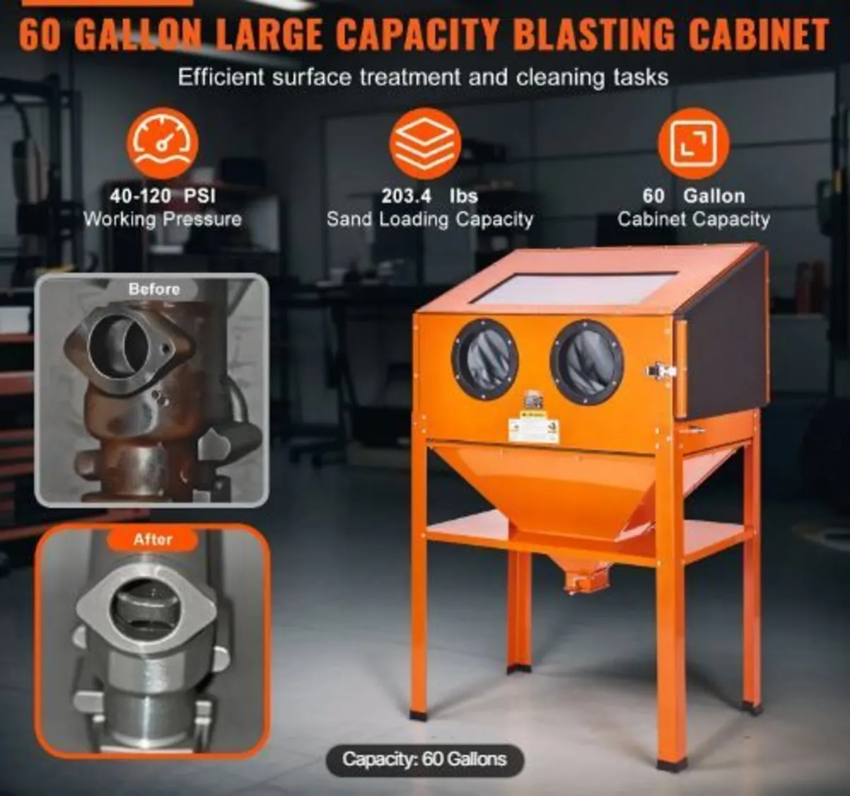 227.1 L Sand Blasting Cabinet with Stand - Image 3