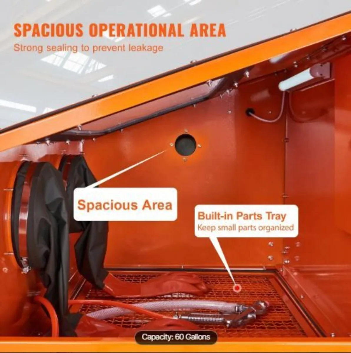 227.1 L Sand Blasting Cabinet with Stand - Image 4