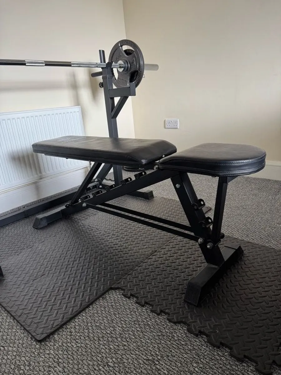 Bench press, squat rack, weights - Image 3