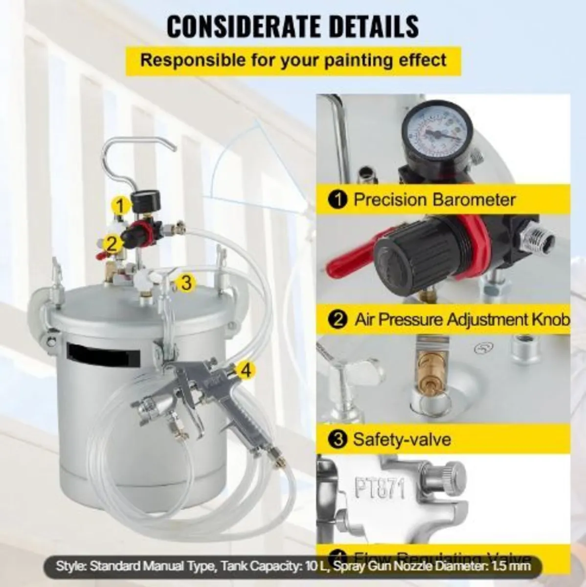 Commercial Paint Pressure Tank 2.5 Gallons - Image 3