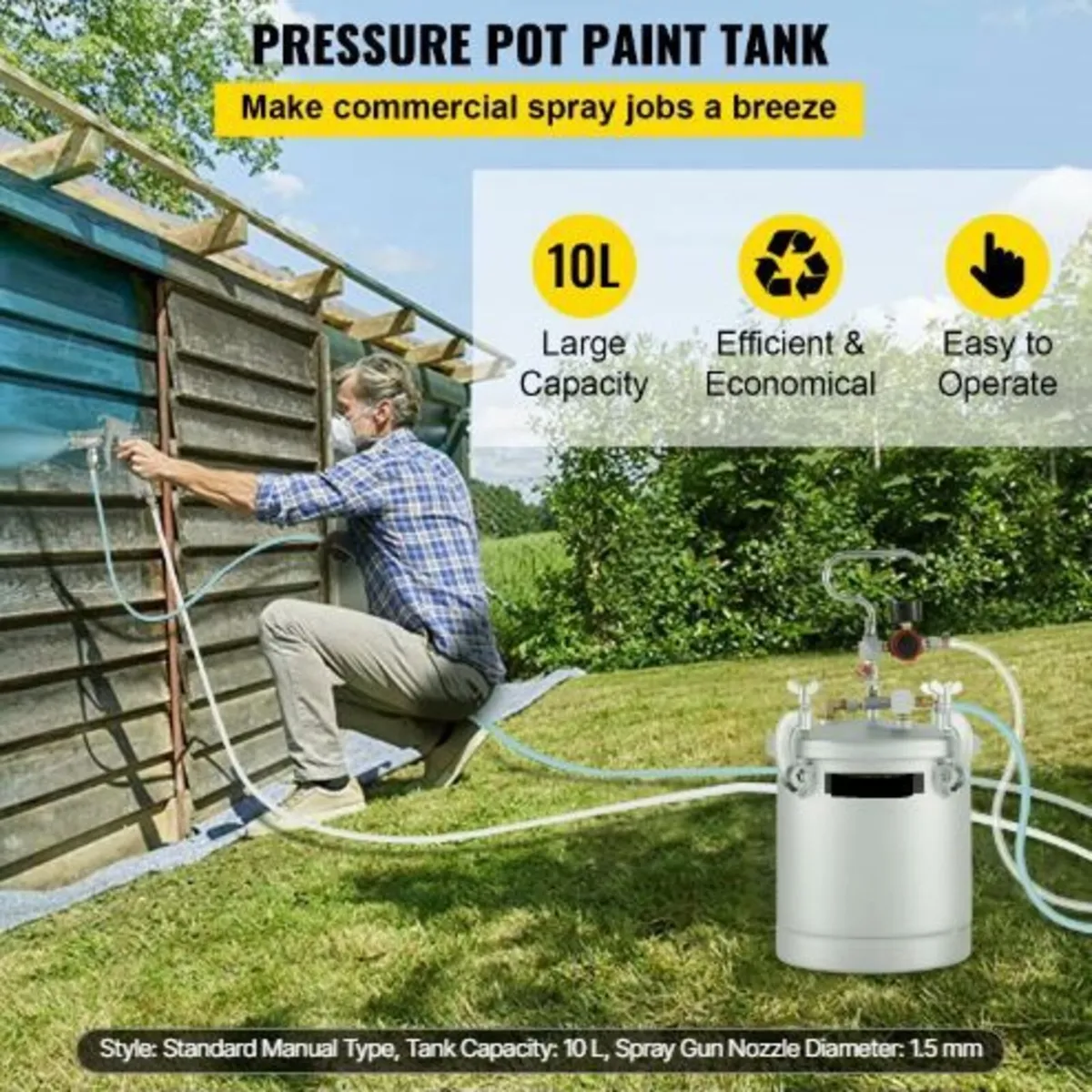 Commercial Paint Pressure Tank 2.5 Gallons - Image 1